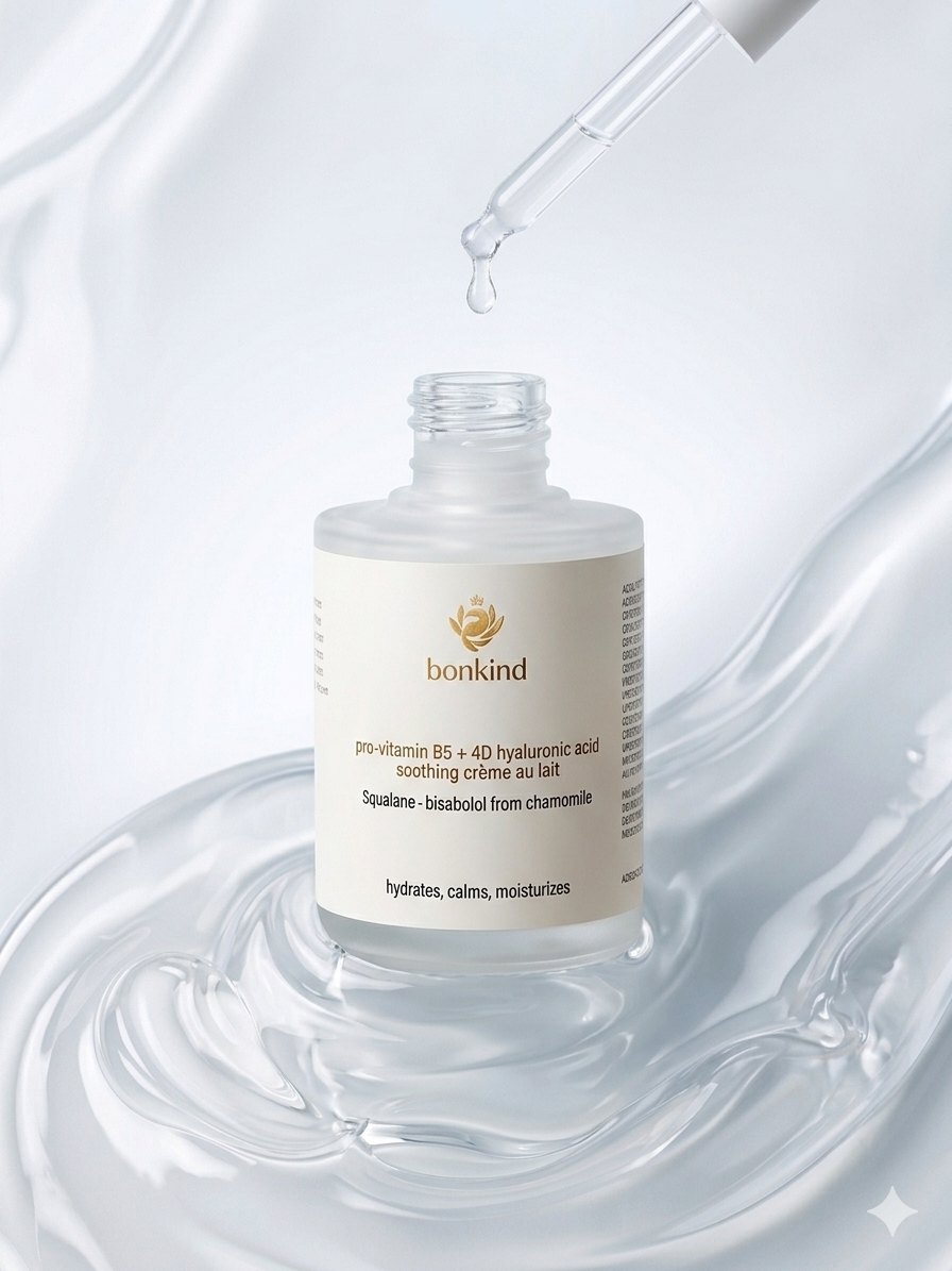 Soothing Hyaluronic Acid Serum for Dry Skin with Bisabolol from Chamomile, Vitamin B5 and Squalane