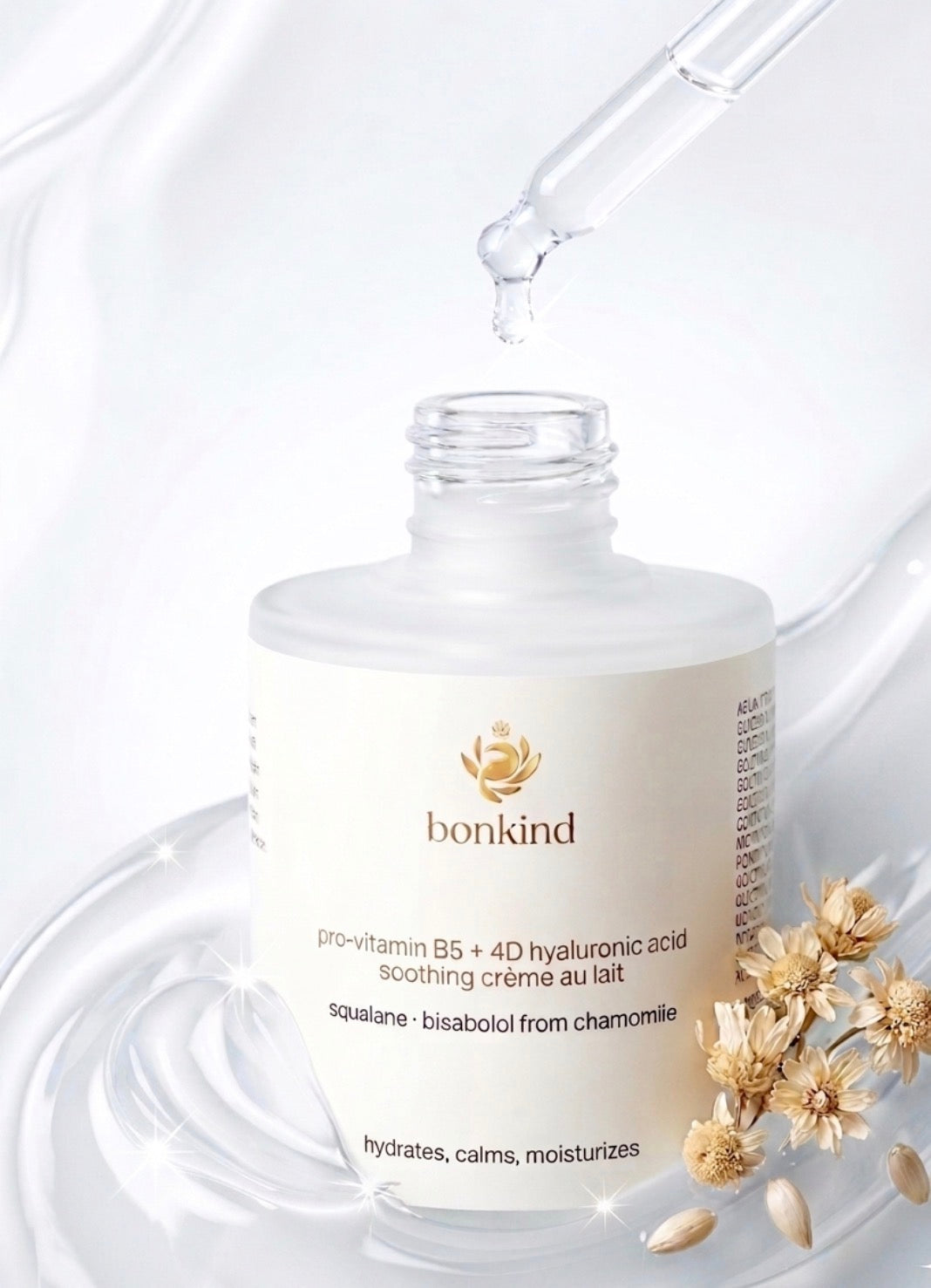 Soothing Hyaluronic Acid Serum for Dry Skin with Bisabolol from Chamomile, Vitamin B5 and Squalane